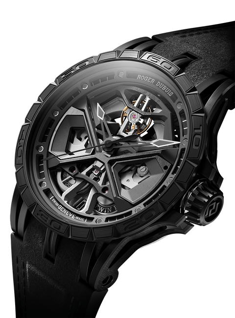 Excalibur Spider Huracán Black DLC Titanium 45mm Front