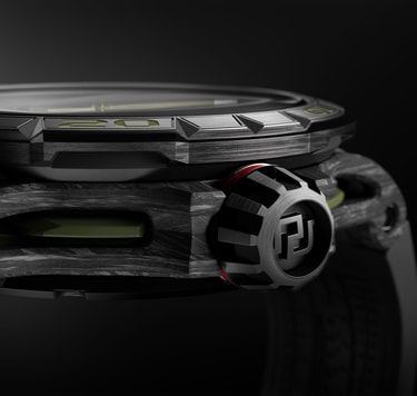 Side case of the watch Excalibur Spider Huracan Sterrato Monobalancier in Titanium