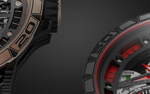 Roger Dubuis watches incarned by two iconic motorsport watches Excalibur Spider
